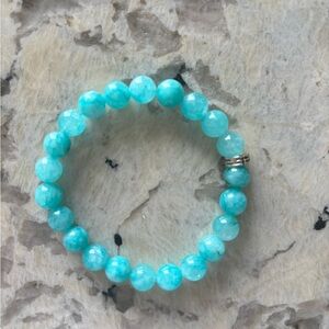 Ocean Blue Quartz Beaded Bracelet